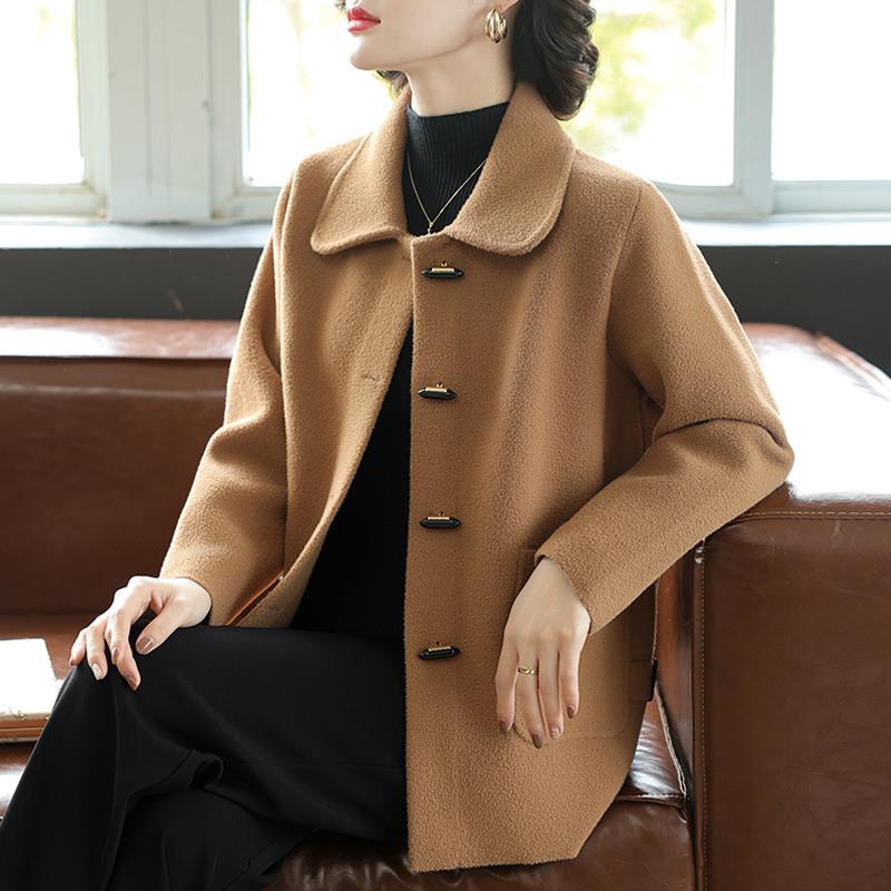 中年妈妈春装毛呢外套洋气质2025新款中老年女装秋冬季呢子上衣服