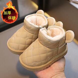 冬季加绒宝宝雪地靴女1-3岁2小童鞋子棉鞋婴儿学步鞋软底男童靴子