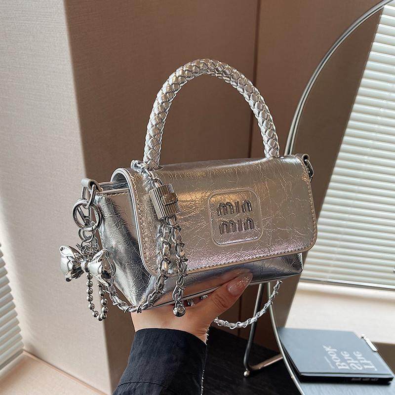 高级感银色小包包女2025新款潮流行百搭链条斜挎包超火手提小方包,箱包皮具/热销女包/男包,通用款女包,淘宝优惠券,粉丝福利购,淘宝优惠卷