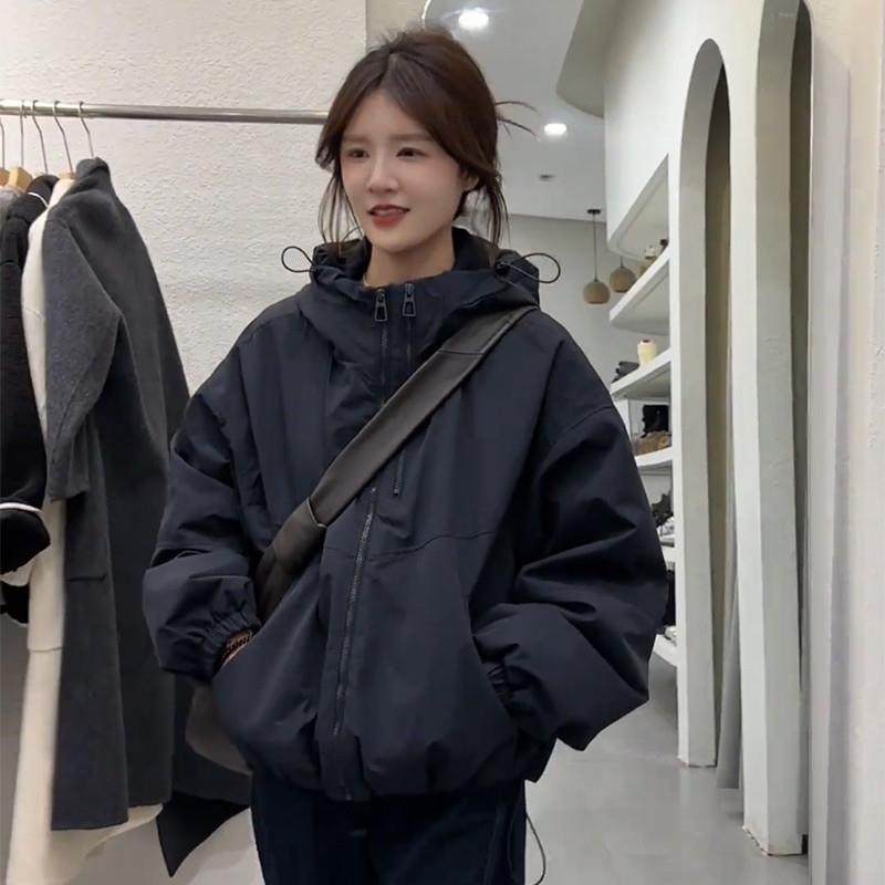 短款夹棉加厚连帽冲锋衣外套女秋冬新款2025爆款百搭小个子棉服潮,女装/女士精品,短外套,淘宝优惠券,粉丝福利购,淘宝优惠卷