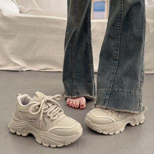 百搭休闲运动阿甘鞋 爆款 增高炸街2025新款 女夏季 显脚小厚底老爹鞋