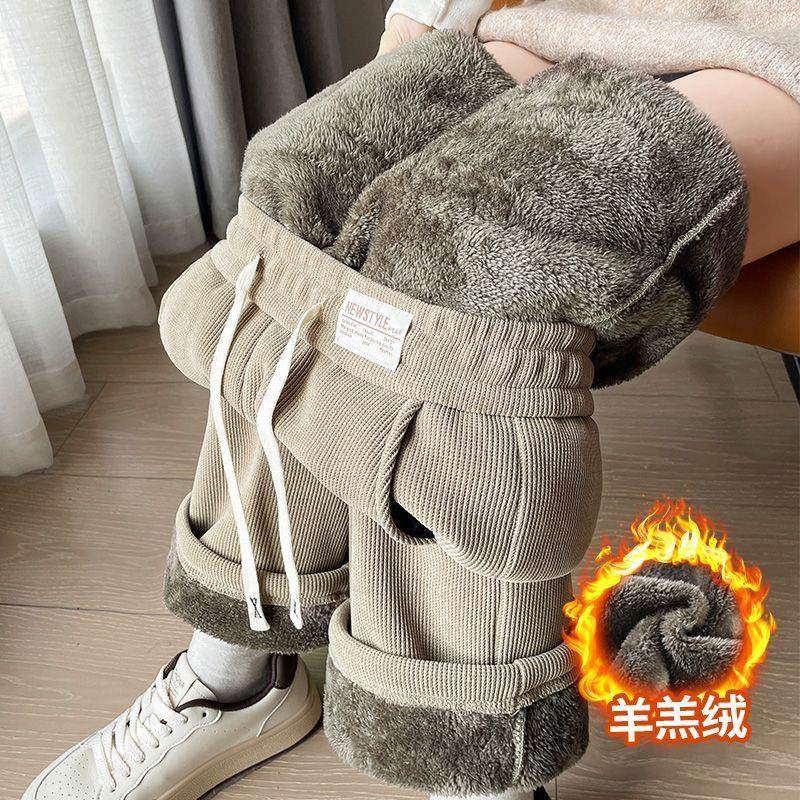 羊羔绒阔腿裤女秋冬季雪尼尔加绒加厚保暖棉裤灯芯绒妈妈直筒裤子,女装/女士精品,大码裤装,淘宝优惠券,粉丝福利购,淘宝优惠卷