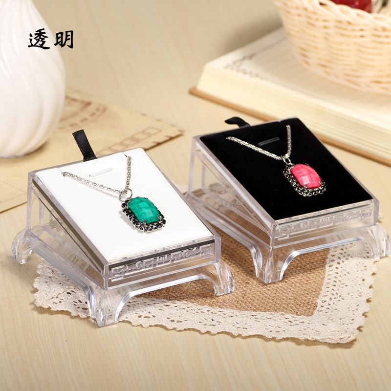 透明珠宝玉器小人像吊坠托架子翡翠挂件展示道具水晶项链首饰品托