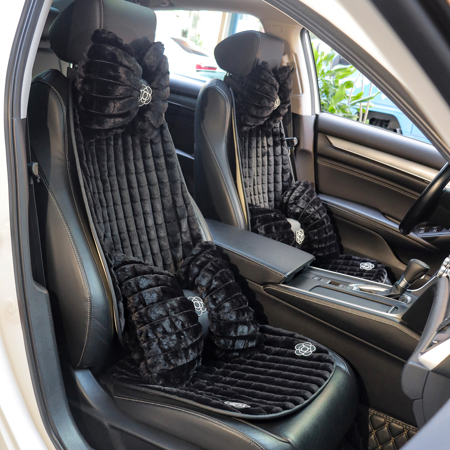 至型汽车坐垫冬季短毛绒头枕