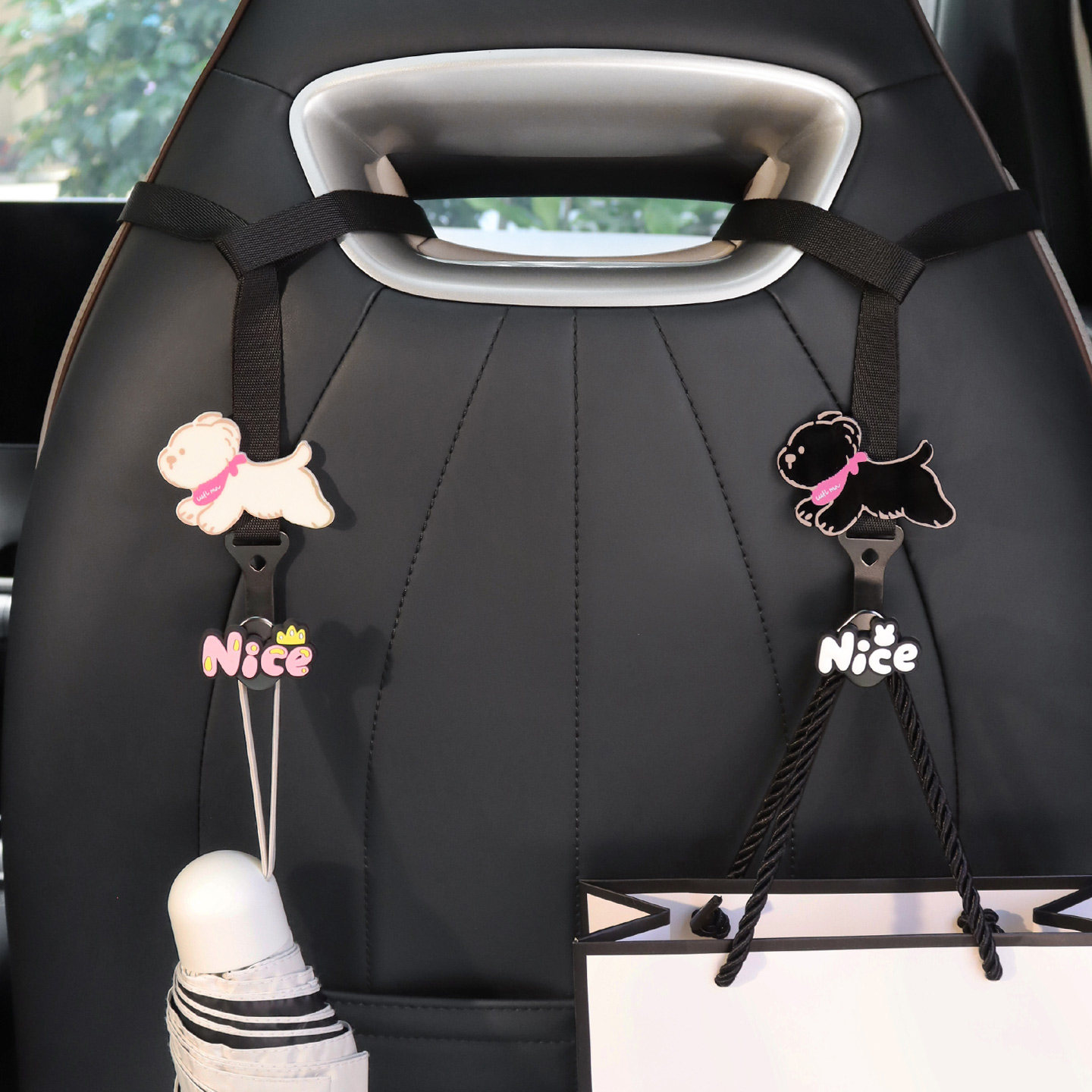 汽车运动座椅后背小狗挂钩多功能一体式座椅收纳钩车用可爱挂勾