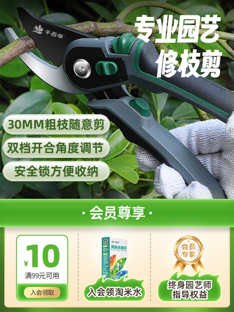 千百记园艺剪刀园艺花枝修剪果树嫁接粗花剪刀园艺剪刀工具