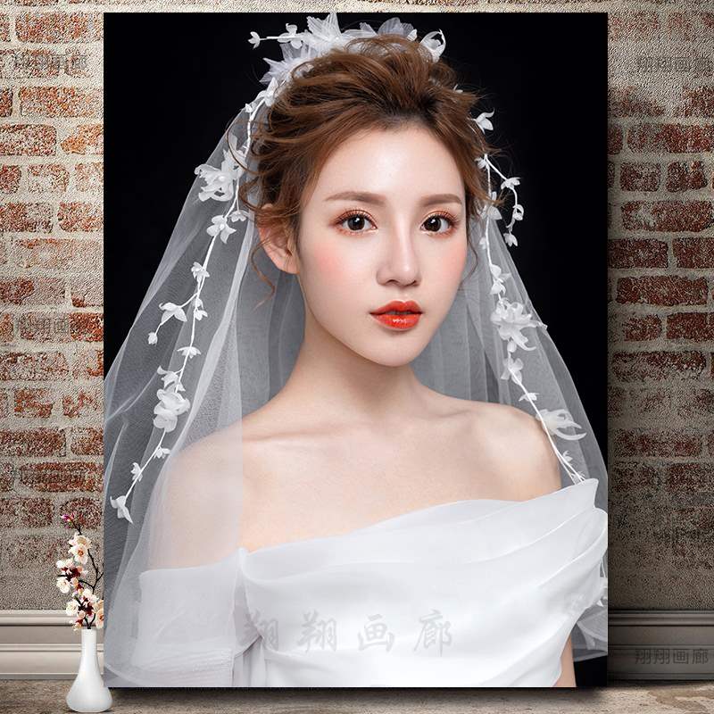 新娘妆容彩妆造型壁画化妆工作室挂画化妆学校装饰画海报婚纱店画