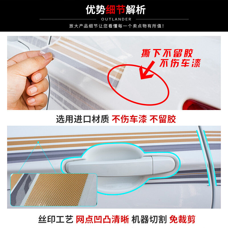 适用18-20款瑞虎o8车身拉花腰线外观装饰彩条瑞虎3车贴纸瑞虎改装