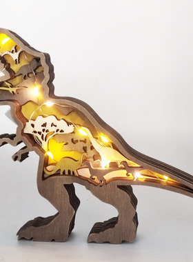 海森木质摆件北美桌面雕刻镂空