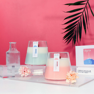 handsome梦幻雪山香薰蜡烛大豆蜡香薰摆件室内无烟蜡烛杯伴手礼盒