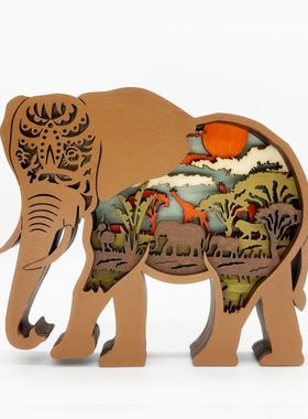 北美森林动物家居桌面摆件