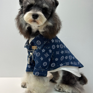 狗狗衣服春夏季宠物老花牛仔衬衫潮流猫咪小型犬泰迪比熊雪纳瑞