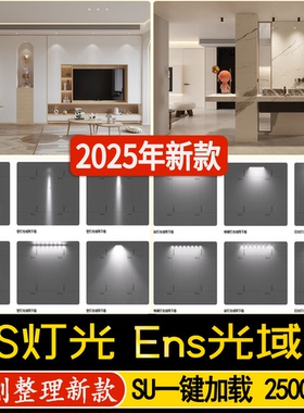 enscape灯光ens草图大师灯带筒灯射灯壁灯su素材轨道灯IES光域网