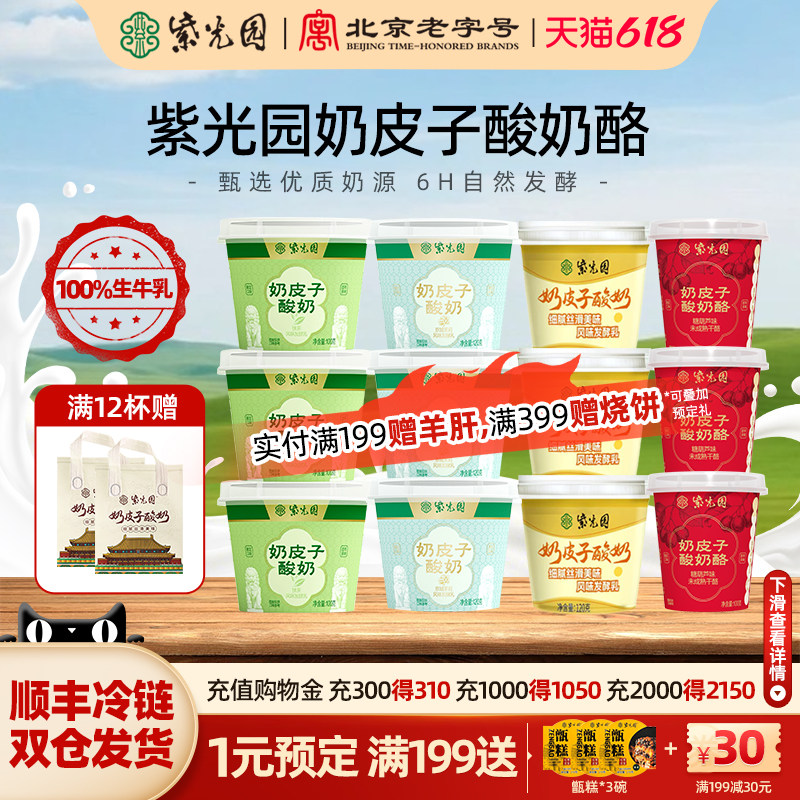 紫光园奶皮子酸奶风味乳制品北京老字号清真12盒年货送礼聚会团购