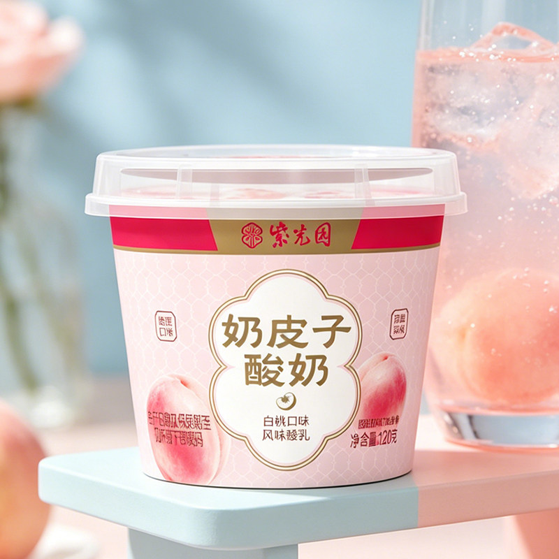 紫光园奶皮子酸奶白桃味120g图片