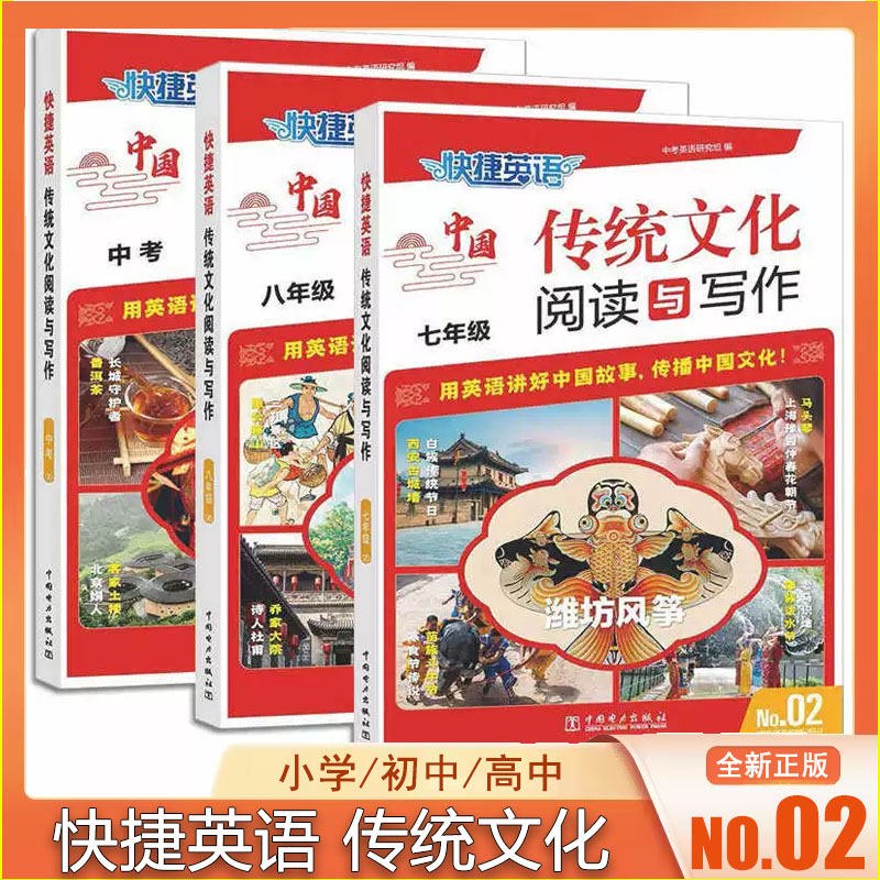 2025版 快捷英语传统文化阅读与写作 小升初/七八年级中考版/高一高二高考版 No.02期 小学初中高中英语讲中国故事 传播中国文化
