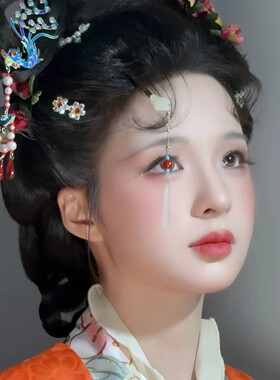 古风红豆刘苏挡眼睛装饰神器