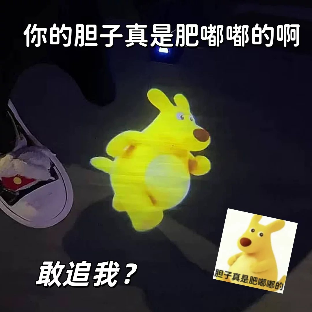 【你的胆子真是肥嘟嘟的啊】美团袋鼠车载灯动态迎宾灯电动车装饰