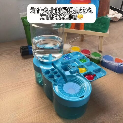 懒人按压大容量笔洗套装