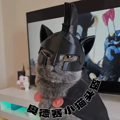 3D打印猫狗宠物头盔斯巴达勇士