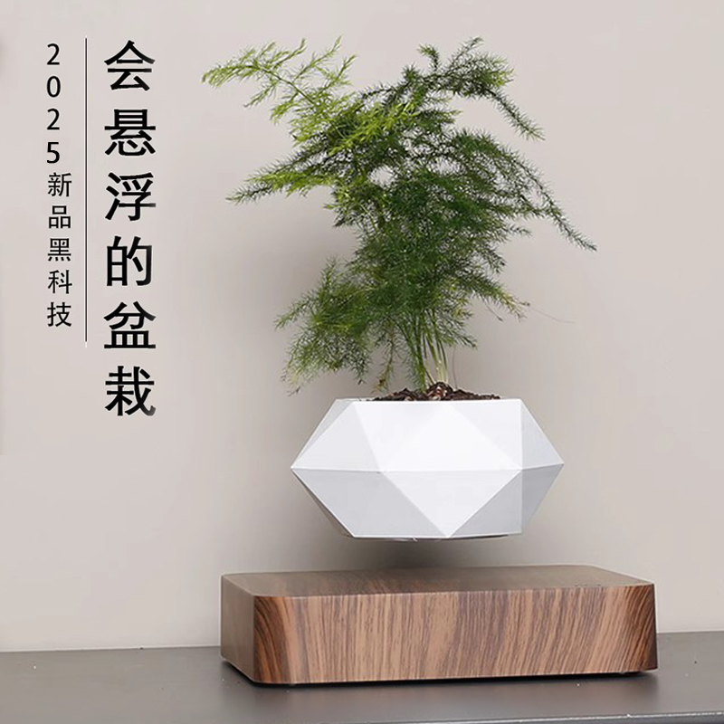 辦公桌花盆反重力磁懸浮裝飾擺件