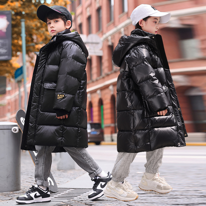 abckaia长款加厚儿童保暖羽绒服
