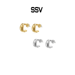 系列簡約百搭弧形寬面半環耳釘女 秋冬輕奢設計感耳飾 經典 SSV