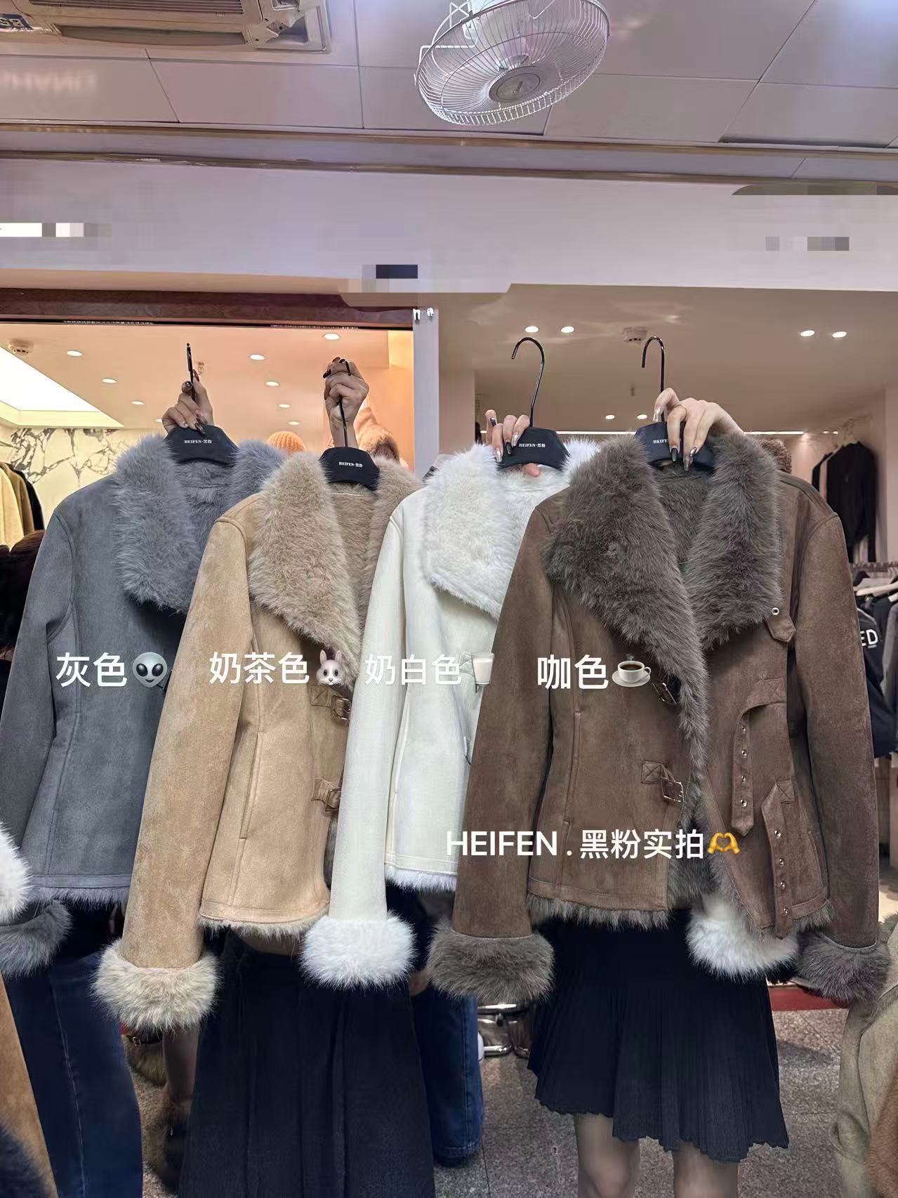 冬季长毛毛仿皮毛一体加厚麂皮绒外套女宽松皮带扣上衣2025夹克冬