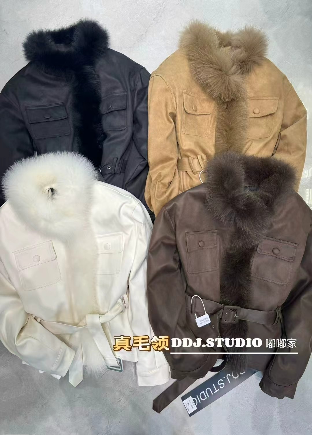 真狐狸毛拼接羽绒棉内胆皮草女2025新款麂皮绒短款机车加厚外套冬,女装/女士精品,短外套,淘宝优惠券,粉丝福利购,淘宝优惠卷