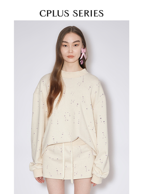 [新品] 【CPLUS SERIES】撞色破洞宽松上衣