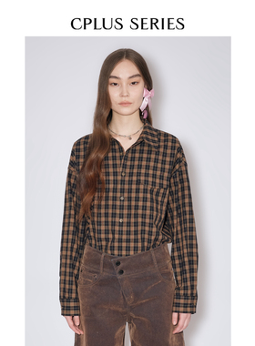 秋冬新品【CPLUS SERIES】小型格纹长袖衬衣