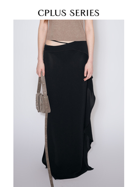 秋冬新品【CPLUS SERIES】荷叶边不对称半裙