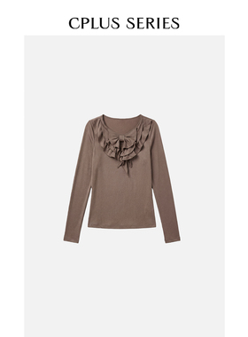 秋冬新品【CPLUS SERIES】三层蝴蝶结细闪上衣
