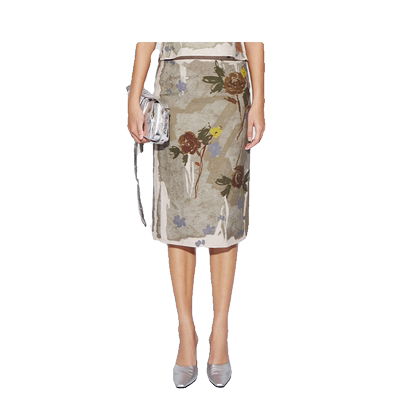 【CPLUS SERIES】渐晕花朵满印半身裙