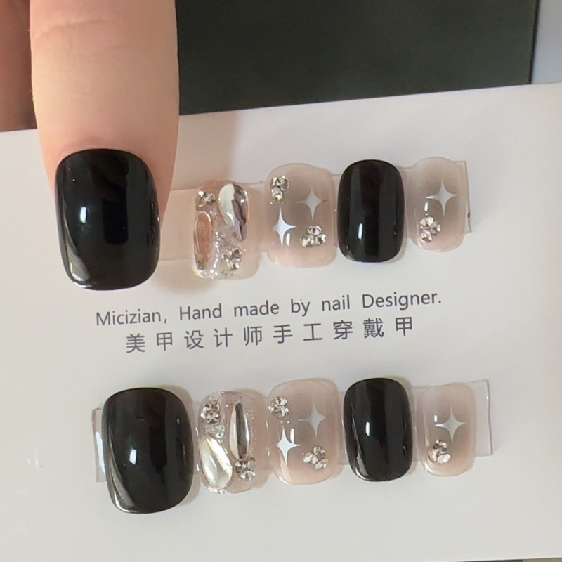 星空经典纯手工穿戴甲指甲贴片美