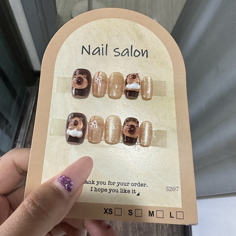 纯手工鎏金穿戴甲猫眼美甲贴片