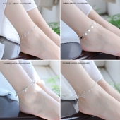 手工编织脚链女清迈镀银背财复古做旧简约足链生日礼物