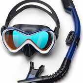 高清防呛水游泳潜水训练面镜呼吸管两件套自由潜儿童专业浮潜二宝