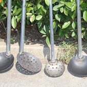 挖下水道工具化粪池捞渣漏勺淤泥油渣捞渣勺子有柄加长铁勺子挖勺