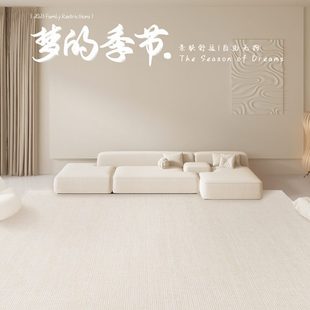 沙发茶几毯毛地垫子防防水客厅地毯2023无污免打理 风奶油浅色新款