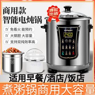 永兴电炖锅不锈钢隔水炖盅煮粥煲汤全自动预约16L大容量商用双胆