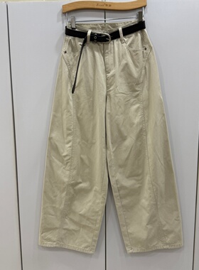 伊人牛仔57219 欧洲站2026夏时尚百搭高腰弯刀裤显瘦系带休闲裤女