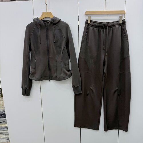 26FW661时尚女装连帽运动套装春秋休闲拉链开衫弯刀阔腿裤两件套