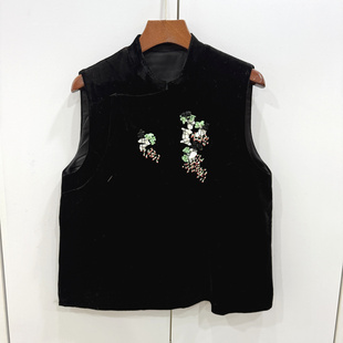 26650欧洲站26早春新款国风立领年轻版新中式高级感减龄马甲外套