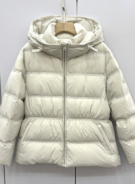 6889 欧洲站2025冬新款时尚洋气连帽宽松百搭羽绒服女面包服