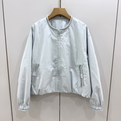 TATAMI882615欧洲站26春时尚针织卷边圆领拉链休闲百搭棒球服外套