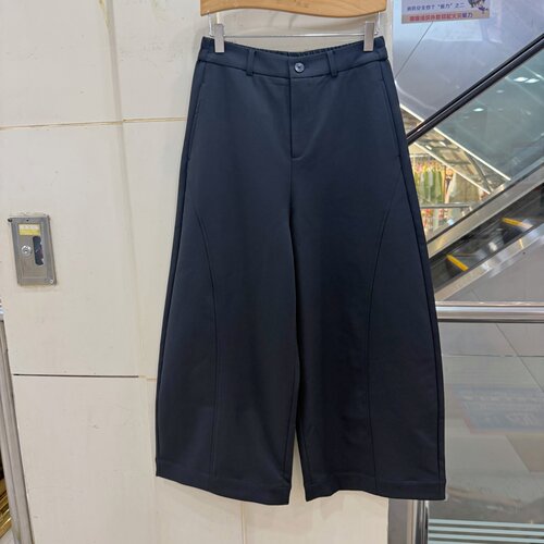 琼扉尔K-6237松紧高腰宽松弯刀裤女一粒扣休闲裤显瘦百搭垂感裤秋