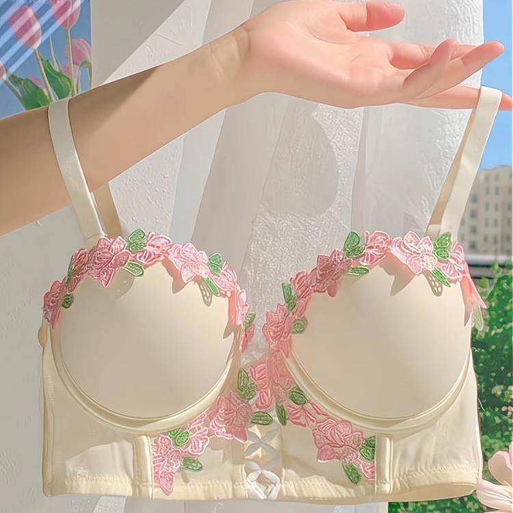 【少女胸】日系女生甜美纯欲性感文胸套装小胸聚拢内衣女夏季薄款,女士内衣/男士内衣/家居服,文胸,淘宝优惠券,粉丝福利购,淘宝优惠卷