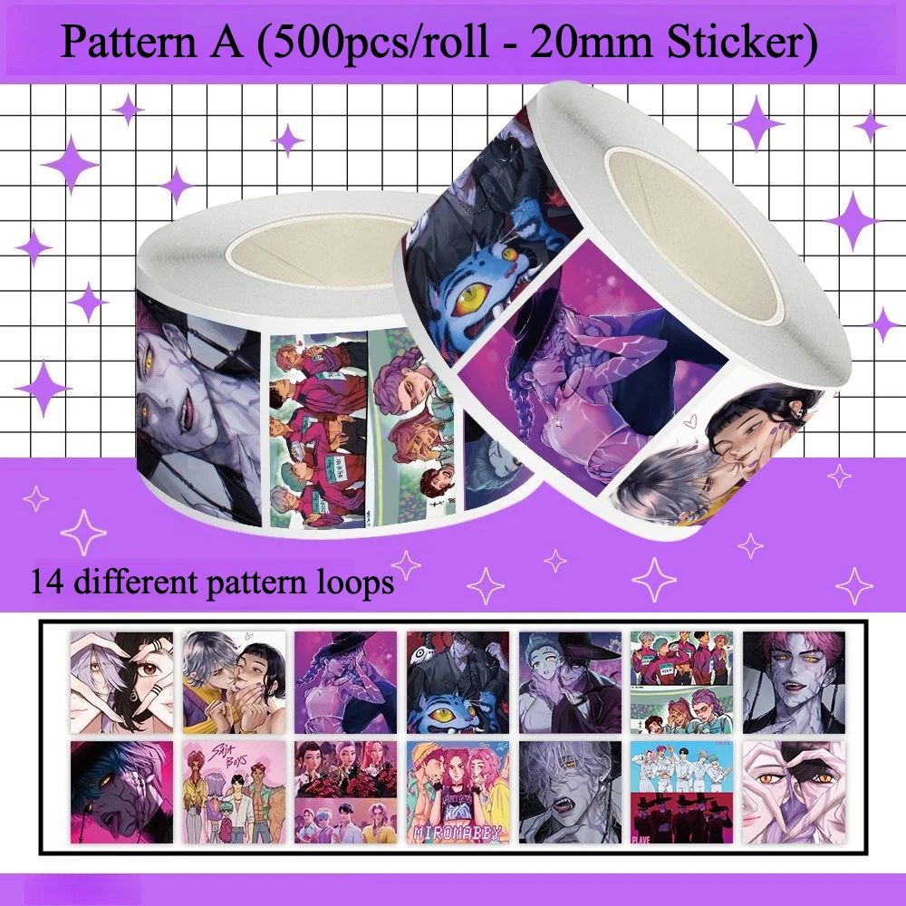 500pcs/roll Kpop Demon Hunter Stickers K-Pop DIY Stickers Lu