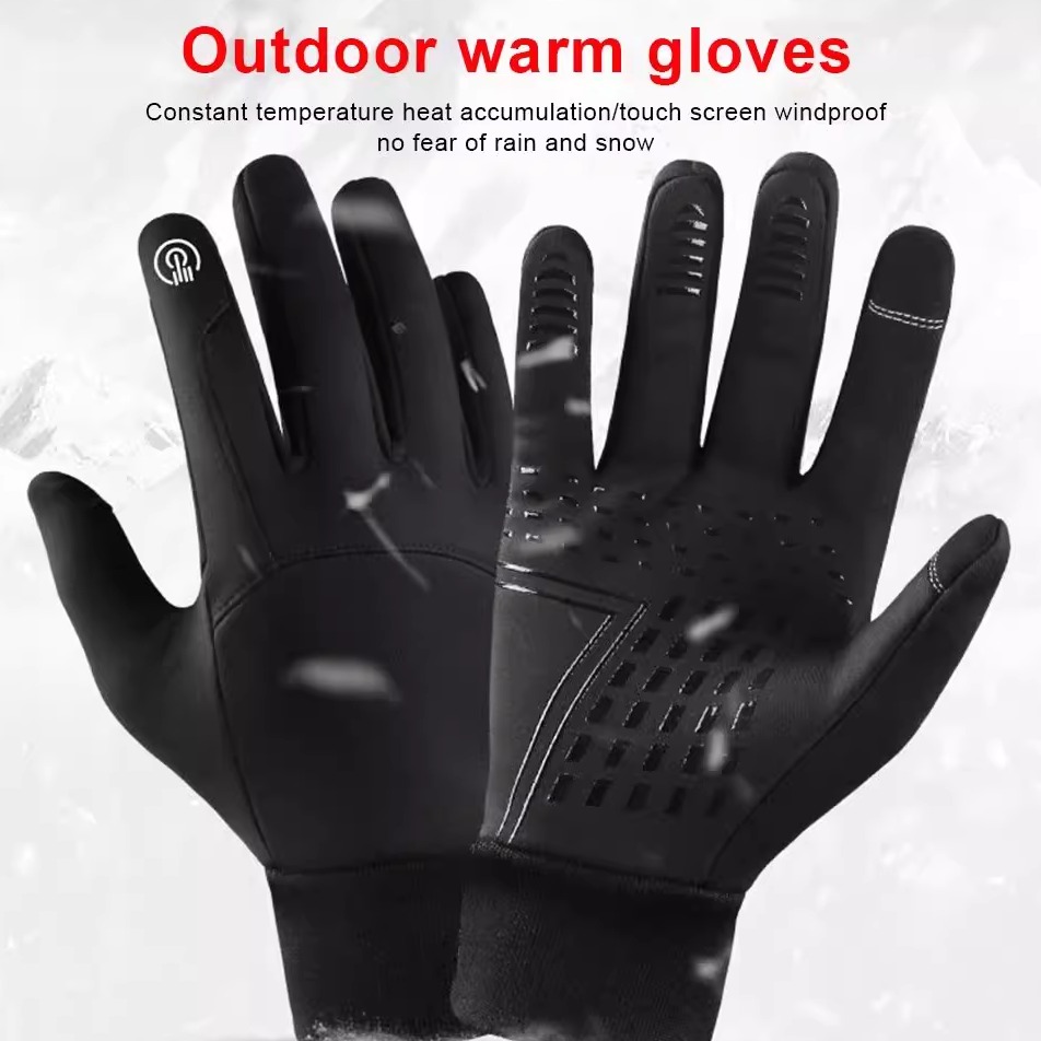 Autumn Winter Men Women Gloves Touch Screen Waterproof Windp
